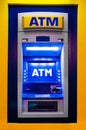 Illuminated automated teller machine Royalty Free Stock Photo