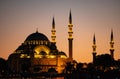 Illuminated Ayia Sofia in the evening Royalty Free Stock Photo