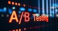 Illuminated a b testing concept displayed with modern digital text Royalty Free Stock Photo