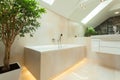 Illuminated bathtube in modern bathroom Royalty Free Stock Photo