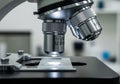 Is illuminated from below. The microscope is used for magnifying Royalty Free Stock Photo