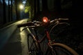 illuminated bike light being attached to handlebars