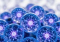 Illuminated blue spheres network Royalty Free Stock Photo