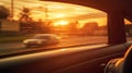 illuminated blurred car windshield interior Royalty Free Stock Photo