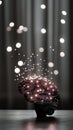 Illuminated brain with neural connections and glowing particles in dark background
