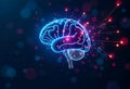 Illuminated brain neural network connections abstract Royalty Free Stock Photo