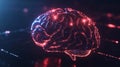 Illuminated brain with neural networks futuristic ai and cutting edge tech concept