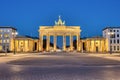 The illuminated Brandenburg Gate at dawn Royalty Free Stock Photo