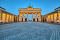 The illuminated Brandenburg Gate at dawn Royalty Free Stock Photo