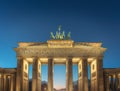 Illuminated Brandenburg Gate at night - Berlin, Germany Royalty Free Stock Photo