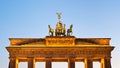 Illuminated Brandenburg Gate quadriga Royalty Free Stock Photo