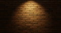 Illuminated Brick Wall: A Study in Light and Shadow Royalty Free Stock Photo