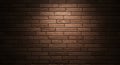 Illuminated Brick Wall: A Study in Texture and Light Royalty Free Stock Photo