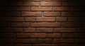 Illuminated Brick Wall Texture: A Study in Light and Shadow Royalty Free Stock Photo