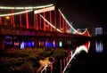 Illuminated bridge at night Royalty Free Stock Photo