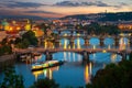 Illuminated Bridges In Prague