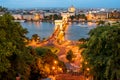 Illuminated Budapest during the twilight Royalty Free Stock Photo