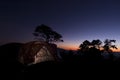 Illuminated Camping tent at Night