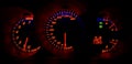 illuminated car dashboard