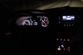 Illuminated Car Dashboard for Night Driving Royalty Free Stock Photo