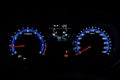 Illuminated car hud Royalty Free Stock Photo