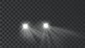 Illuminated Car Light Lamps Tool Effect Vector Royalty Free Stock Photo