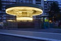 Illuminated carousel, night shot at long exposure, Mar del Plata. Buenos Aires, Argentina Royalty Free Stock Photo