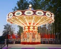 Illuminated carousel in park Royalty Free Stock Photo