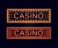 Illuminated casino signboards