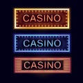 Illuminated casino signboards