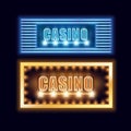 Illuminated casino signboards