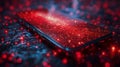 Illuminated Cell Phone With Red and Blue Lights Royalty Free Stock Photo