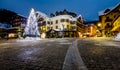 Illuminated Central Square of Madonna di Campiglio