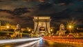 Illuminated Chain Bridge Royalty Free Stock Photo