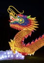 Illuminated Chinese dragon sculpture