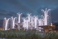 Illuminated christmas decoration in fountain on the Kosciuszko Square in Gdynia, Poland.