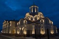 The illuminated church in the night, Norilsk