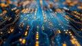 Illuminated Circuitry: An Abstract Journey Through Technological Depths