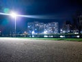 Illuminated Cityscape in a park at Night