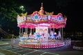 Illuminated classical carousel at night in Ipoh city Royalty Free Stock Photo