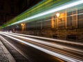 Illuminated cobbled street