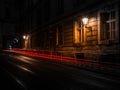 Illuminated cobbled street