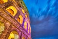 Illuminated Colosseum at Dusk, Rome Royalty Free Stock Photo