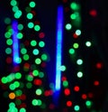 Illuminated colourful glowing blurry lights