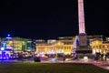 Illuminated column, Schlossplatz square Stuttgart