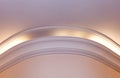 Illuminated cornice, bright interior background Royalty Free Stock Photo