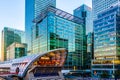 Illuminated Crossrail Place in Canary Wharf Royalty Free Stock Photo