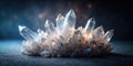 Illuminated crystal cluster a sparkling geode formation with intricate facets and glowing inner light. Generative AI Royalty Free Stock Photo