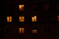 Lighted night windows of houses Royalty Free Stock Photo