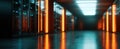 The illuminated data center with sleek servers in a futuristic design AI generated image Royalty Free Stock Photo